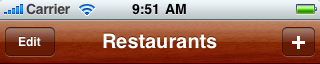 Epicure's Navigation Bar